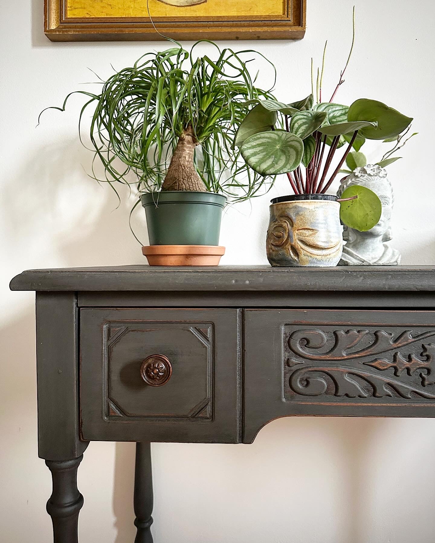 Graphite console table