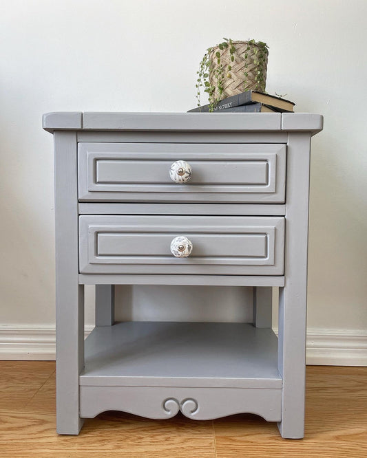 custom order - grey nightstand