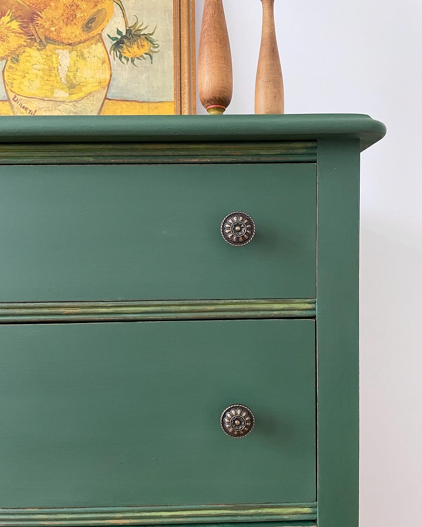 custom order - leafy green chest of drawers