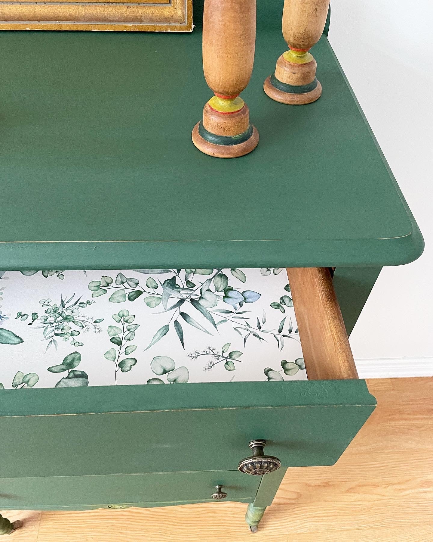 custom order - leafy green chest of drawers