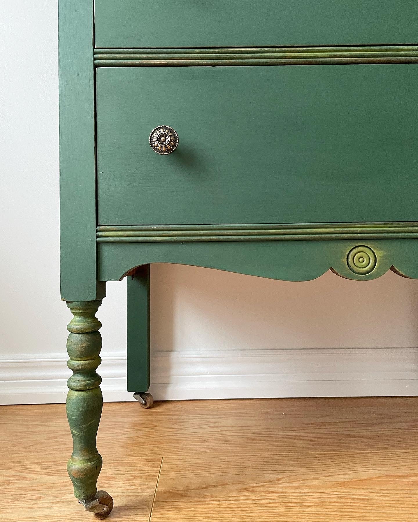 custom order - leafy green chest of drawers