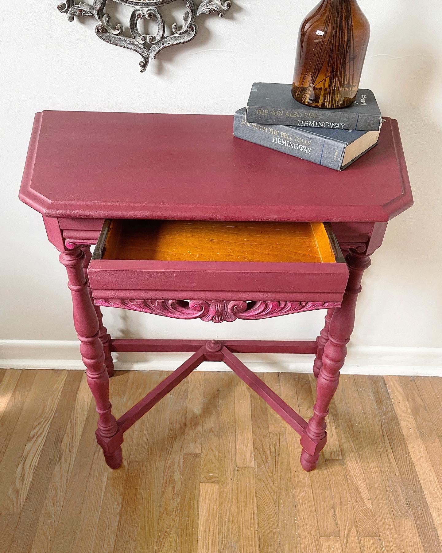 Burgundy Console Table