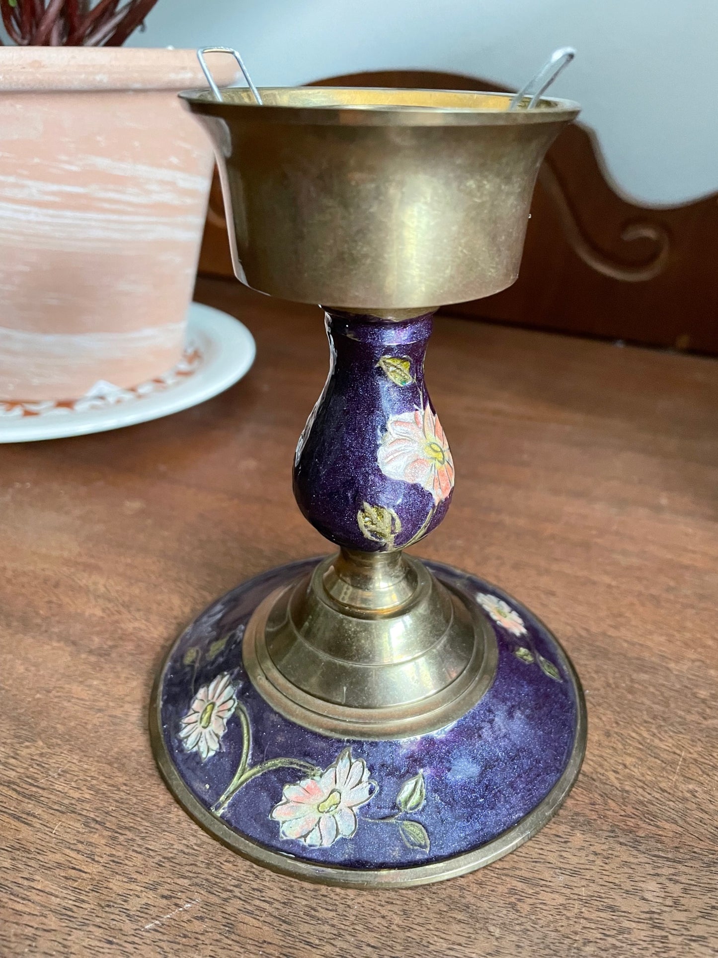 solid brass candle holder