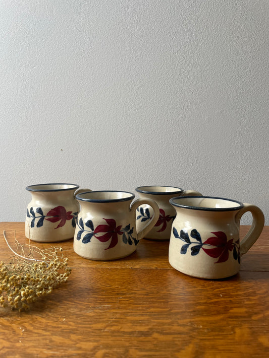 set of 4 handmade pottery mugs