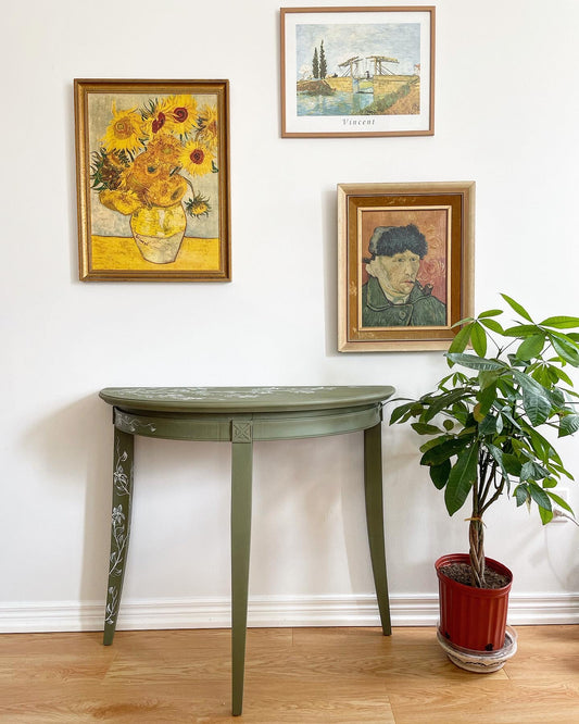 olive console table